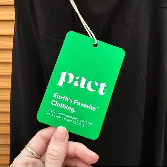 NWT Pact Elegant Black Halter Dress size medium - Picture 3 of 7